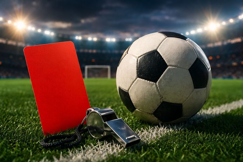 судейский скандал в футболе Казахстана: VAR - красная карточка, мяч, свисток