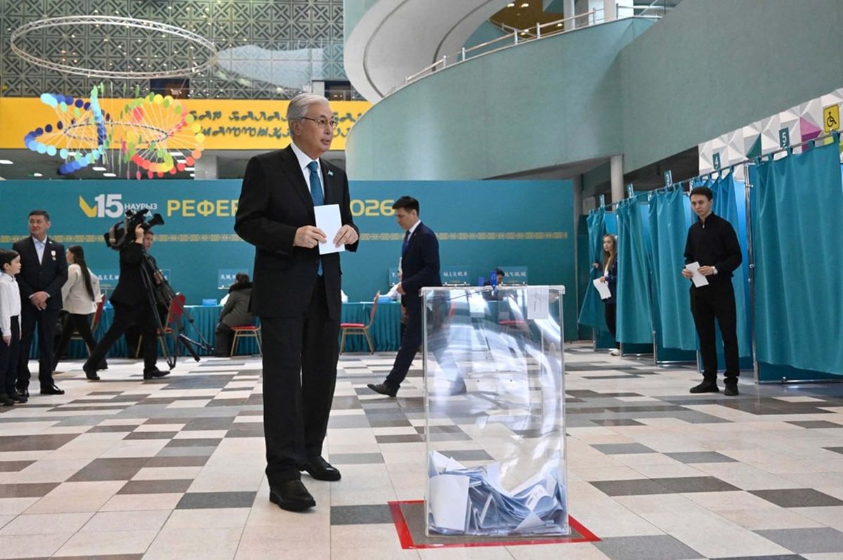Касым-Жомарт Токаев на республиканском референдуме