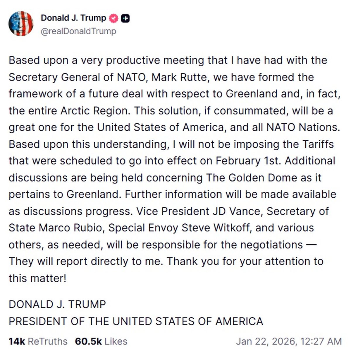 Заявление Трампа по Гренландии и НАТО