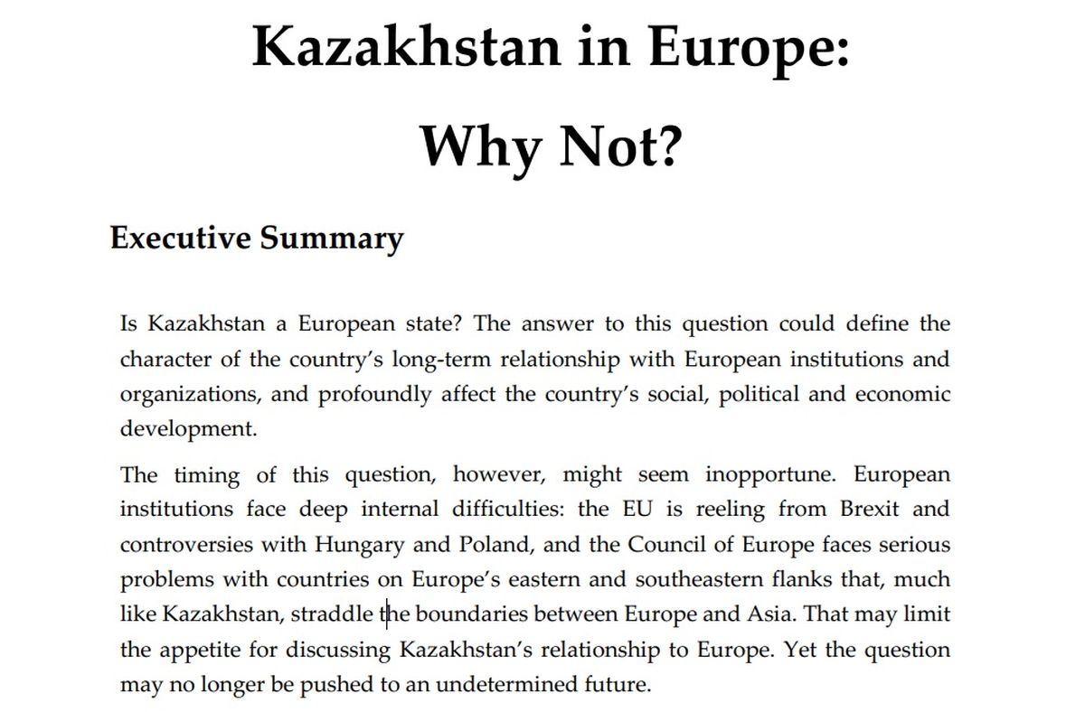 Kazakhstan in Europe: Why Not?